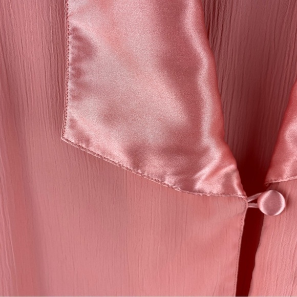 VINTAGE Victoria's Secret Gold Label Pink Button Down Sleep Shirt Small - Picture 6 of 10